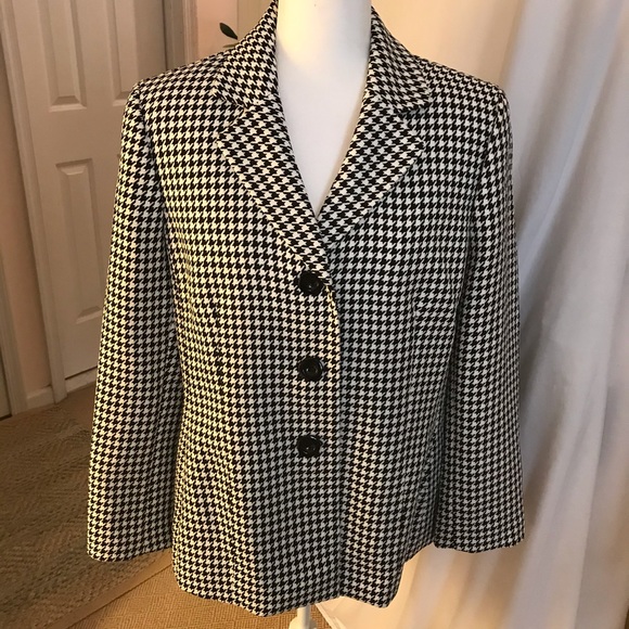 Jones Studio Separates B/W Herringbone Jacket 14 - Picture 2 of 8